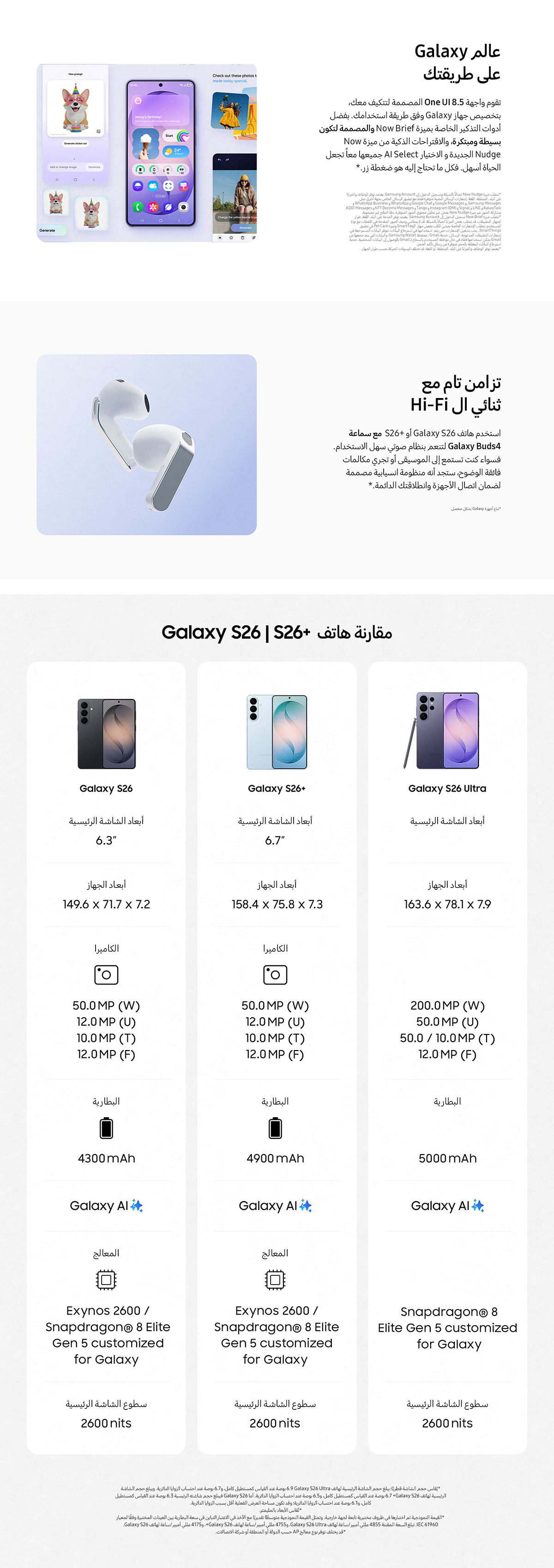 ميزات جالكسي S26 الجزء 3